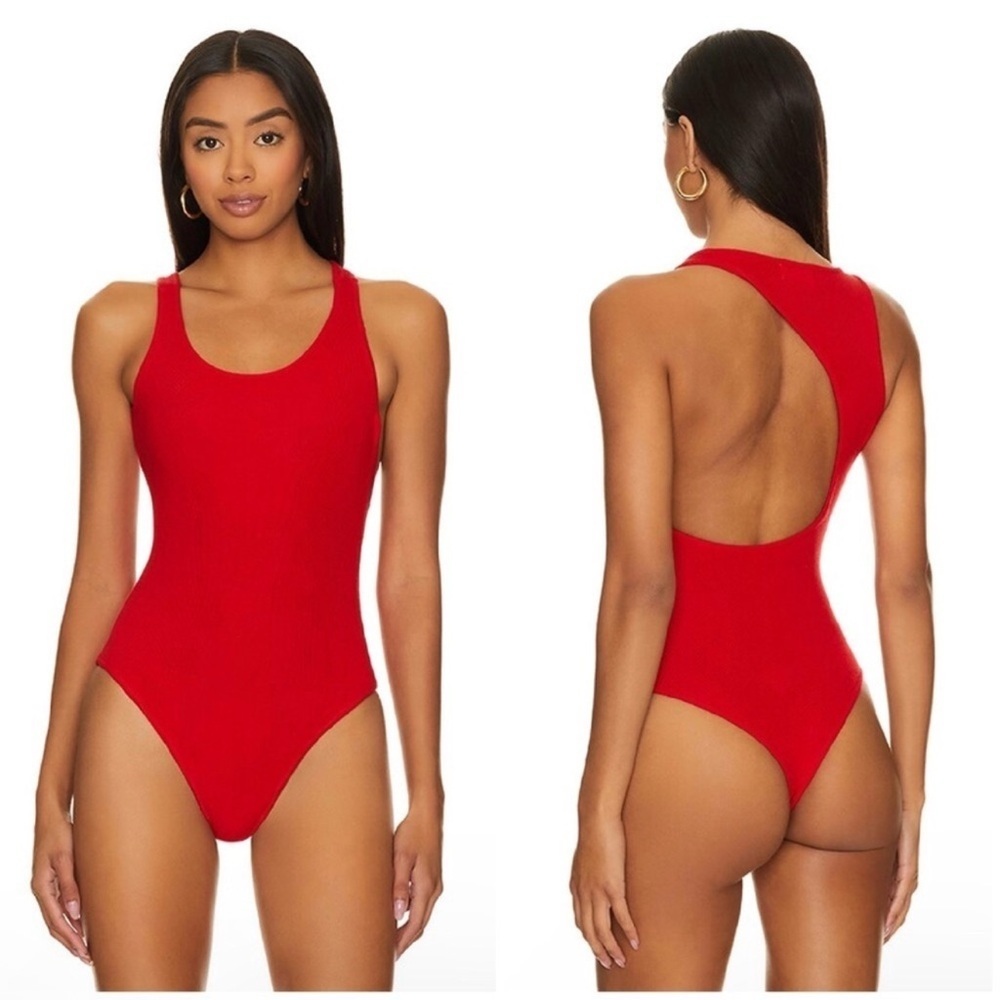 Superdown Reign Knit Bodysuit in Red Size M